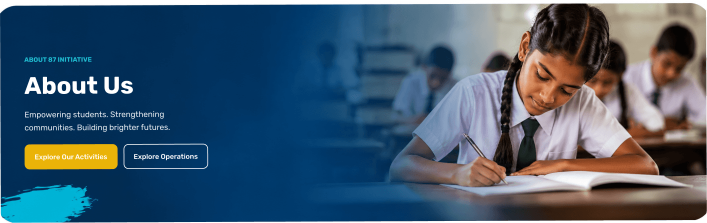 Sri Lankan student writing in school notebook