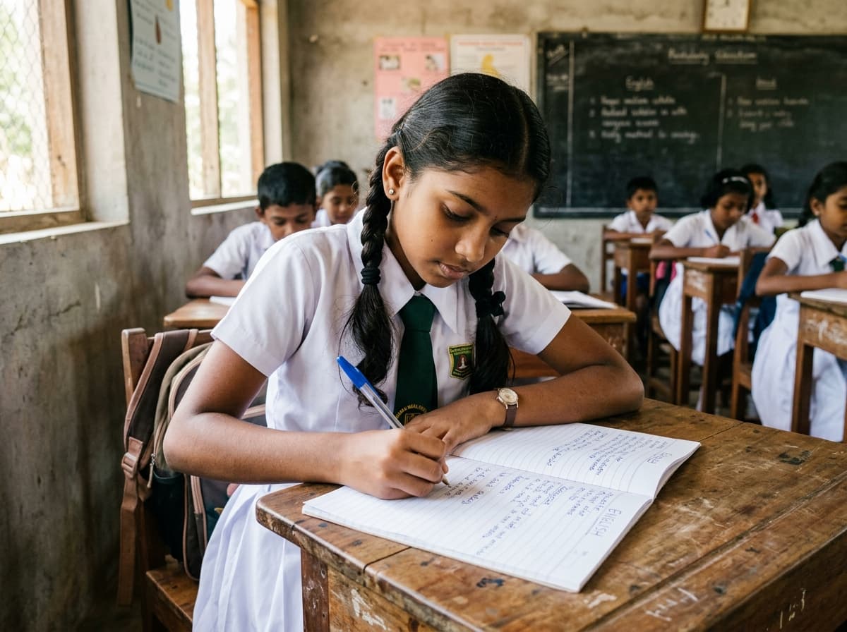 Student writing in notebook during morning reading session